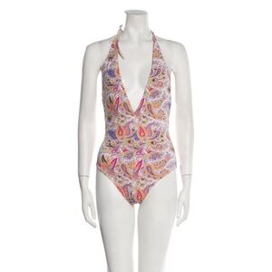 NEW ETRO Reversible V-Neck One Piece Paisley Swimsuit